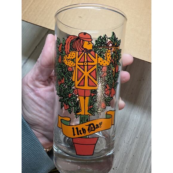 Vintage Indiana Glass 12 Days Of Christmas Drinking Glasses Original Box Holiday - Picture 11 of 16